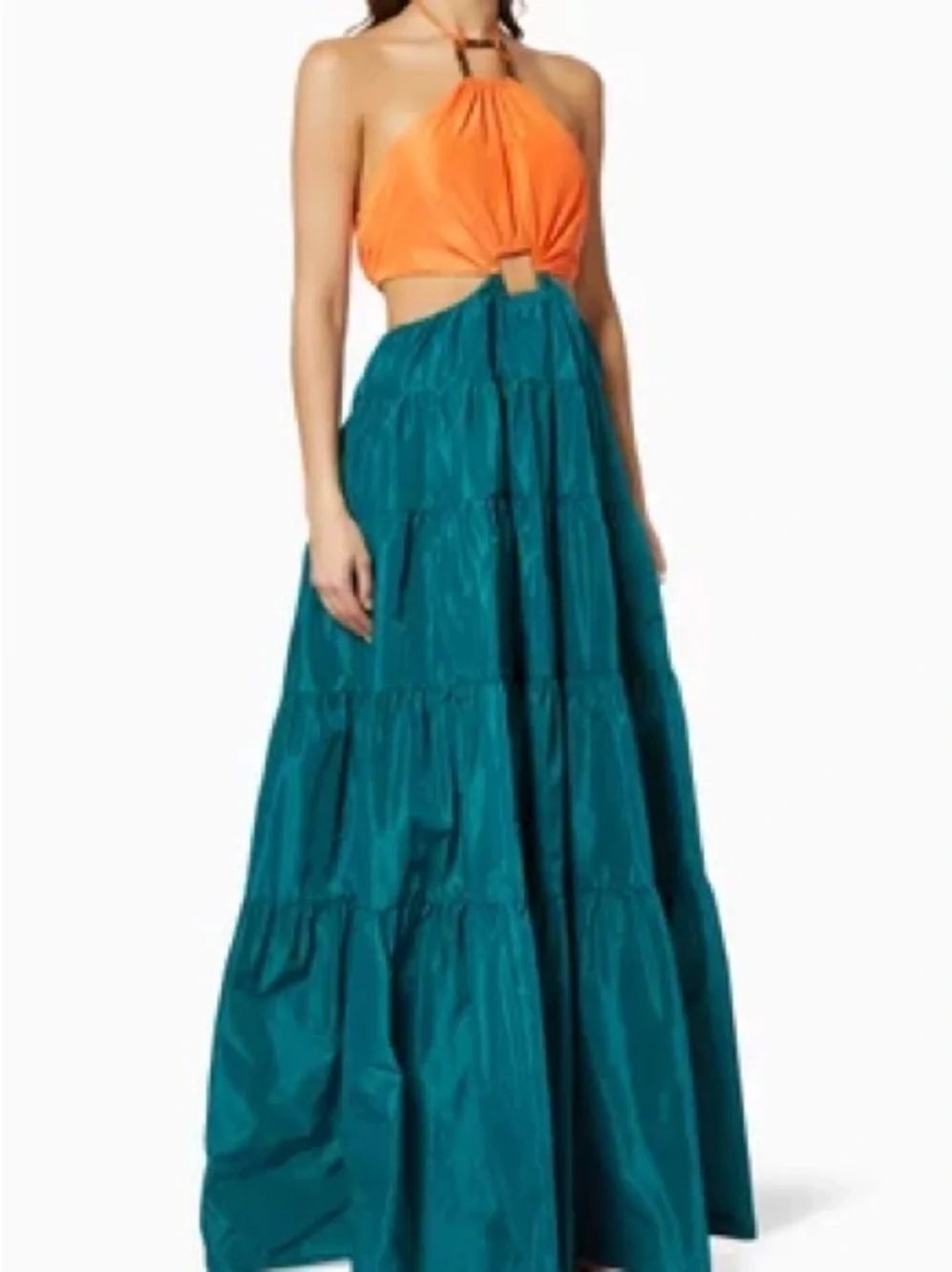 STAUD | Dome Cut Out Maxi Dress in Taffeta - Size S